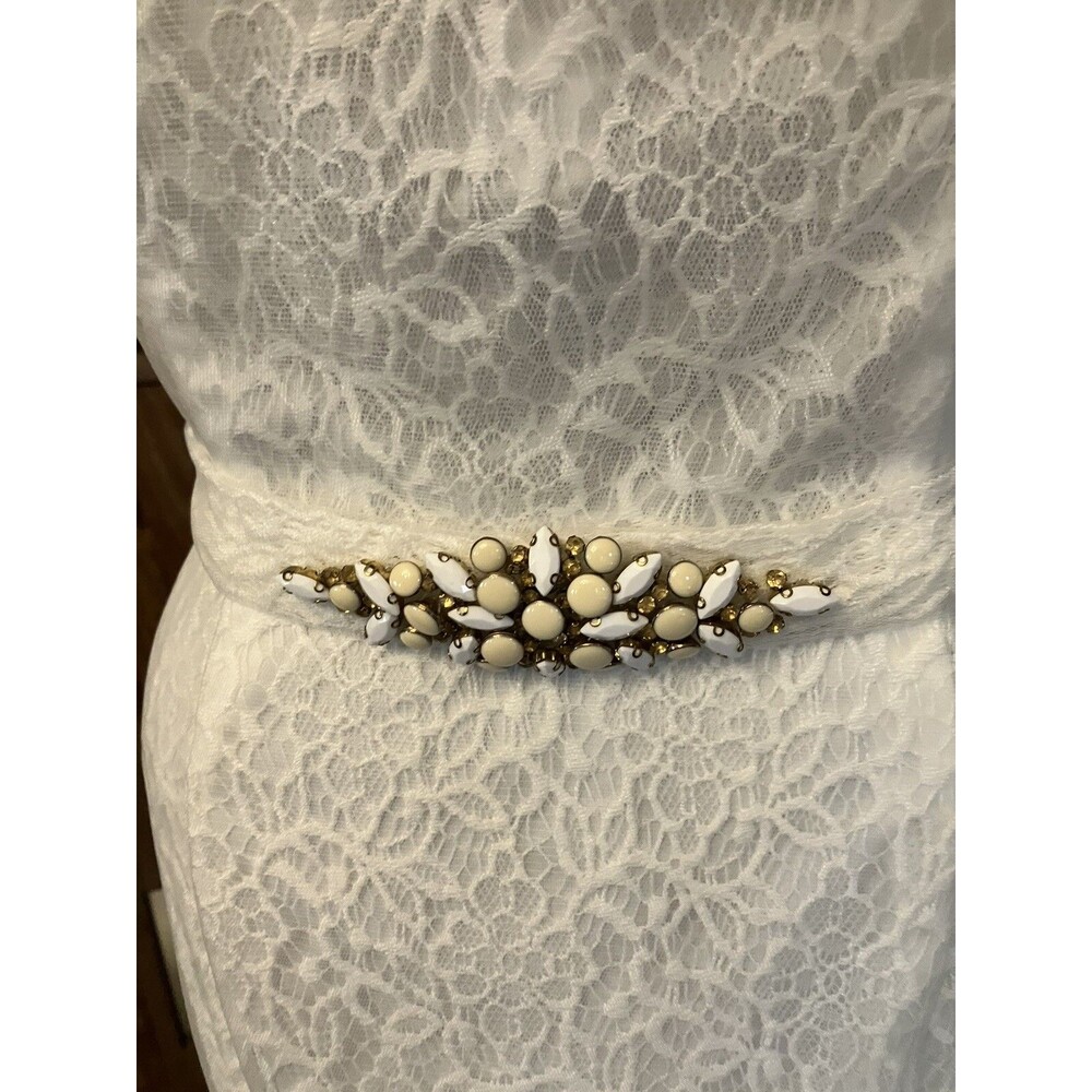 STUNNING CAMILLE LA VIE Heavily Beaded White Mermaid WEDDING GOWN SZ 10 DRESS - Picture 4 of 16